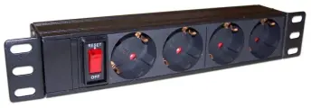 Блок распределения питания Lanmaster (TWT-PDU10-10A4P) гор. размещ. 4xSchuko 10A