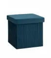 Пуф складной с ящиком для хранения Store Square, синий, велюр