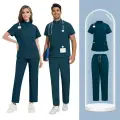 Мужская медицинская форма, наборы скрабов для больниц, аксессуары для медсестер, хирургические халаты унисекс, скрабы, топы, брюки, стоматологическая клиника, спа, спецодежда, caribean blue, XL, Мужской