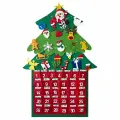 Фетровый адвент-календарь 100x50 см. 24 украшения, 31 задание + 1 в подарок, 3 м гирлянда, Золотая сказка