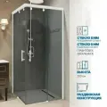 Душевой уголок GWMPSLRC864 115x80 см, цвет фурнитуры белый матовый, стекло графитовое закаленное 8/6 мм