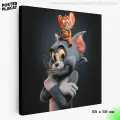 Картина для интерьера Том и Джерри / The Tom and Jerry на холсте, персонажи мультфильма, 55х55 см, холст с печатью на подрамнике, большая картина на стену, Постер Плакат