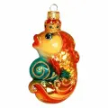 Стеклянная елочная игрушка Золотая рыбка Ариель