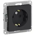 Розетка c заземлением и шторками Systeme Electric (Schneider Electric) AtlasDesign, карбон ATN001045 - 5 шт.