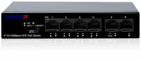 Коммутатор Trassir TR-NS1106-60-4POE, неуправляемый