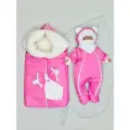 Зимний комплект ALMeretskaya Умка на овчине, с альполюксом, для 0-6 месяцев, розовый