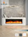 Камин электрический ELEKAM Line 60 напольный с порталом и очагом, с обогревом, звуком потрескивания дров и имитацией огня (Электрокамин)