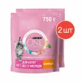 Сухой корм Purina ONE с курицей для котят от 1 до 12 месяцев 750г 2 шт