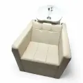 Парикмахерская мойка с креслом и раковиной Аврора Бежевая, раковина белая