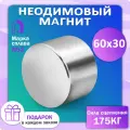 Неодимовый мощный сильный Магнит диск 60х30 мм (60 на 30) металлоискатель, N52, сила сцепления 160 кг