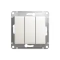 GLOSSA Выключатель трехклавишный схема 3 перламутр в рамку | код GSL000631 | Schneider Electric (3шт. в упак.)