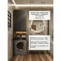 Шкаф для стиральной машины с полкой глубина 60 см, дуб/серый