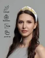 Ободок-кокошник 5 см, аксессуар для волос Золотой венец