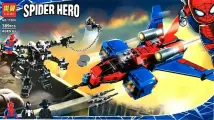 Конструктор Lari Spider Man 11500 Реактивный самолет Человека-Паука против робота Венома 389 деталей