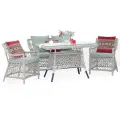 Обеденная группа Malacca Гайс, искусственный ротанг, для улицы, с мягкой обивкой