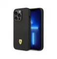 Ferrari для iPhone 14 Pro Max чехол Liquid silicone with metal logo Hard Black (MagSafe)