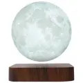 Левитирующая Луна 14 см на подставке темное дерево