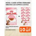 ROYAL CANIN KITTEN STERILISED для кастрированных и стерилизованных котят в соусе пауч 85 гр 85 гр х 10 шт