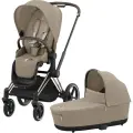 Детская коляска Cybex Priam IV Rosegold 2 в 1 Cozy Beige
