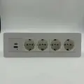 Встраиваемая модульная розетка 4 Евро + USB A + C для столешницы, мебели и офиса, скрытой установки