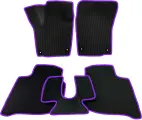 Коврики ЭВА для Skoda Rapid 2 (2020-2022), Шкода Рапид 2 / Черные соты, Фиолетовый кант / Комплект 5 шт.