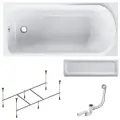Комплект 3 в 1 ванна акриловая AM.PM Like 150x70 с каркасом, фронтальной панелью, и слив переливом