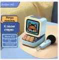 Divoom Ditoo-Mic-Микрофонная мини-караоке-машина с пиксельной графикой и Bluetooth-динамикомСиний (с микрофоном)