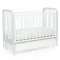 Кроватка для новорожденных BEBIZARO HEIRLOOM WHITE/GRAY Маятник универсальный с ящиком (ШхГхВ) 128х69х109 см