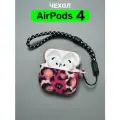 Чехол на airpods 4, для наушников айрподс 4, защитный кейс силикон soft-touch , с принтом