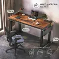 Стол письменный, компьютерный лофт INCUBE D004.140. DRST, темный рустик, 140х60х75см, с органайзером, ЛДСП, металл