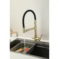 15090-D Смеситель. для кухни под фильтр, магнит. (Мат. Золото+ЧЕР.) HansenPRO