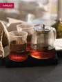 Набор чайник заварочный стеклянный с фильтром Apollo 950 мл и два стакана объёмом 320 мл