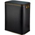 Корзина для белья Geralis PBG-S Punto Черная, кант Золото, большая пластик на пол