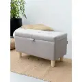 Пуф-банкетка с ящиком для хранения и обивкой из велюра, 70х40см, серый