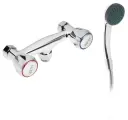 Смеситель для душа ZEIN ZC2053, кран-букса латунь 1/2, с душевым набором, хром, 7603377