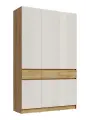 Шкаф трёхстворчатый «Роджина», 1500×520×2400 мм, цвет дуб крафт/белый глянец