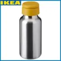 IKEA (икеа) Emperly бутылка для воды, нержавеющая сталь/жёлтый, 0.3 литра