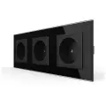 Розетка электрическая 16A, 3 поста, цвет черный LIVOLO ORIGINAL