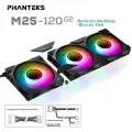 PHANTEKS M25 Forward G2 2nd Generation Fan, 12cm Case Water Cooling Radiator, 3-Piece Fan Set (ARGB Infinite Mirror Finish, Hidden Screws, Smart Temperature Control)