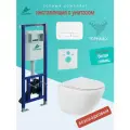 Унитаз AZUMA Primavera Tornado 3.0, подвесной, антигрязевой, с узкой инсталляцией, + клавиша смыва.