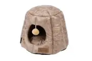 Лежак - домик для кошек SCRUFFS Knightsbridge Cat Igloo, экокожа, шоколадный, 48x48x38см (Великобритания)