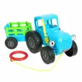 Каталка для детей Синий Трактор с прицепом 20+ песен, стихов и звуков, со световыми эффектками Умка