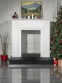 Портал каминный Fires Merlin Флора, черно белый, под очаги (Majestic, Fobos, Eugene, 3D Olympic)