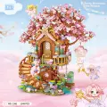 Loz Adult Building Blocks Cherry Blossom Model Toy for Boys And Girls, Valentine's Day Birthday Gift 1381 Cherry Blossom Tree House