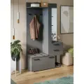 Прихожая Мебель Трия Эрика, ЛДСП, графит серый, с зеркалом и обувницей