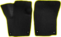 ЕВА коврики для Skoda Rapid 1 (2012-2020) / Шкода Рапид 1 / Черные соты / Желтый кант / Комплект 2 шт.