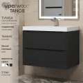 Тумба под раковину для ванной подвесная Uperwood Tanos 70 см, черная