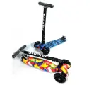 Самокат трехколесный Scooter принт maxi (светящиеся колеса 120 мм)