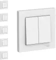 Выключатель двухклавишный белый сх.5, 10АХ, в сборе Schneider Electric AtlasDesign (комплект 5шт)