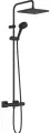 Душевая стойка Hansgrohe Vernis Shape Showerpipe 240 26427670 с тропическим душем, со смесителем, черный, латунная, без излива, с лейкой матовая